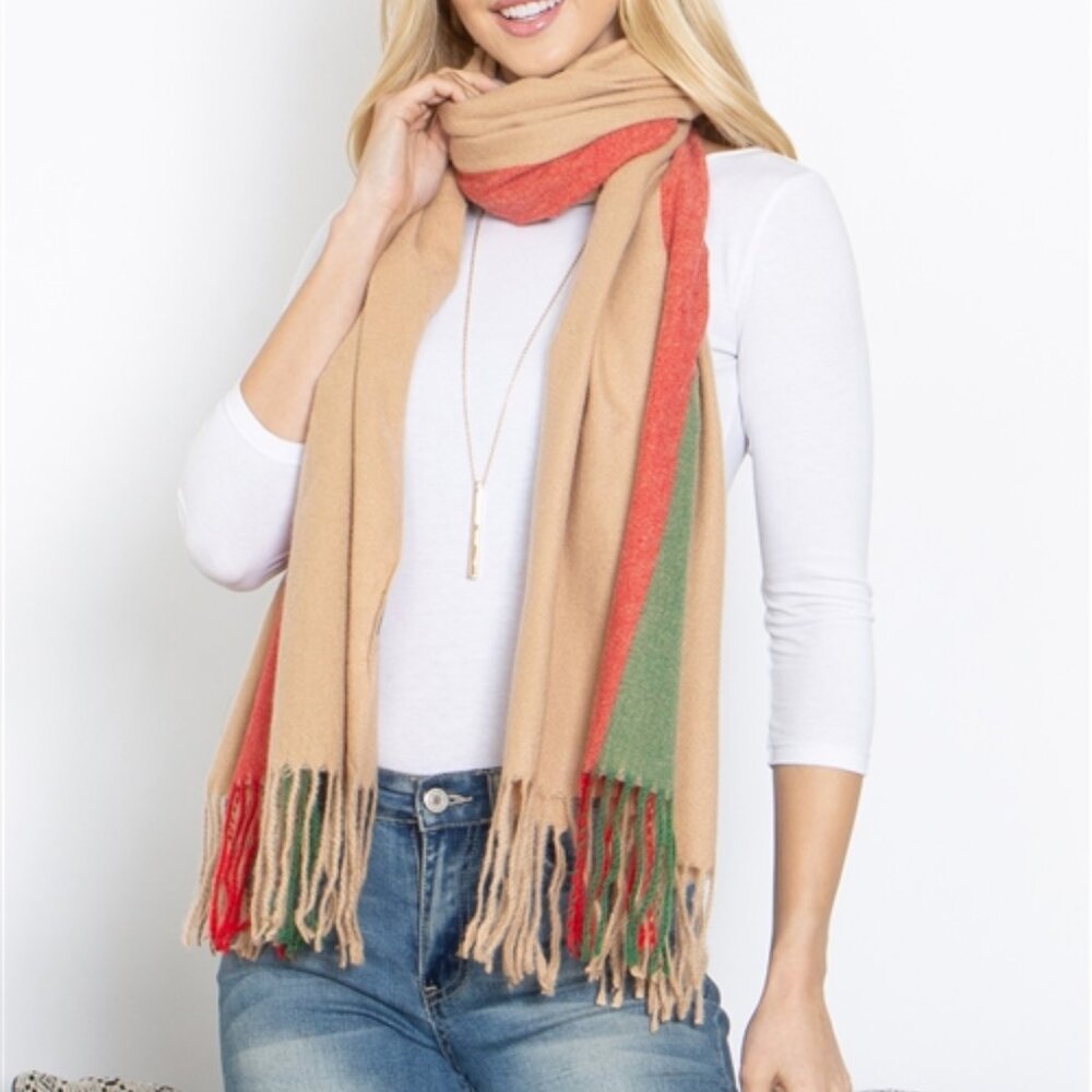 NWOT Striped Knit Warmer Scarf Wrap